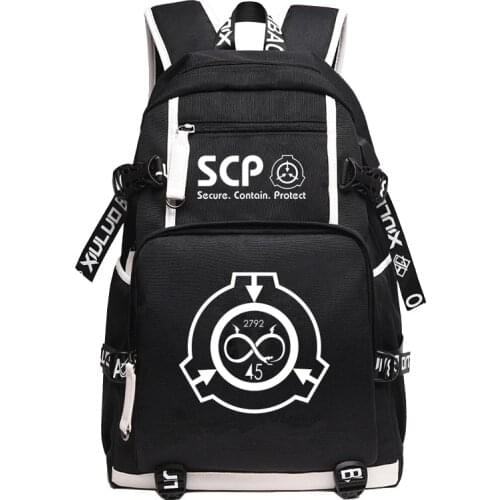 New Special Containment Procedures Foundation SCP Backpack Student School Bags Bookbag Unisex Travel Shoulder Laptop Bags