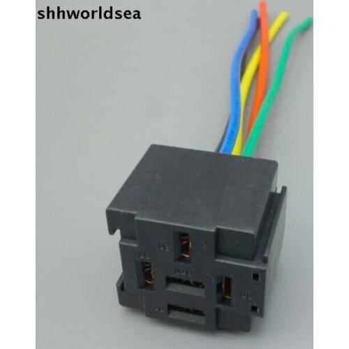 Shhworldsea 5/30/100pcs Car Auto 5 Pin Relay Socket Relay Holder with 6.3mm Copper Terminal 5 wire harness