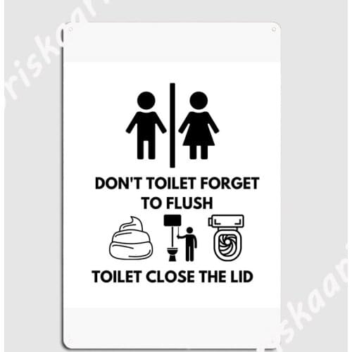 Toilet Toilet Paper Toilet Seat Flush Metal Plaque Poster Wall pub Garage Club Plaques Design Tin sign Poster