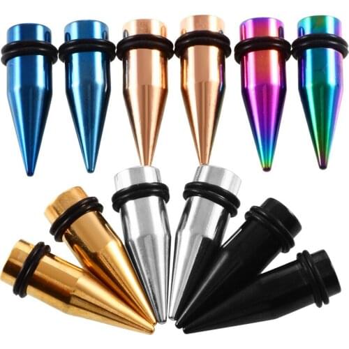 Utimtree Sexy Boy Jewelry Stainless Steel Ear Gagues Expanders Stretcher Body Jewelry Ear Plugs and Tunnels Piercing Kit Ear