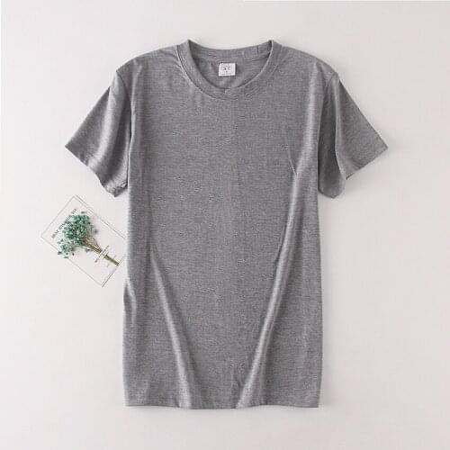Zuolunouba Cotton 100% Women T-shirt Solid Color Harajuku Tees Lady Short Sleeve Plus Size Fashion Gray Summer Tops