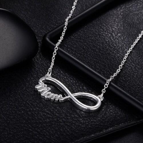 New 925 Sterling Silver 18 Inch MOM Pendant Necklace For Woman Fashion Charm Jewelry Give Mother Gift