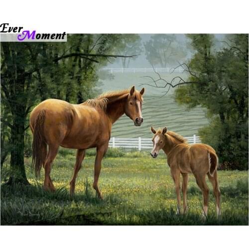 Animals mosaic diy diamond painting crystal horses 3D cross stitch decorative diamond embroidery square rhinestone ASF455