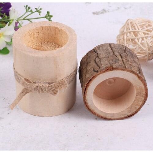 1PC Creative Wooden Candlestick Succulent Plant Pot Table Deco Rustic Wedding Decor Table Desktop Decoration