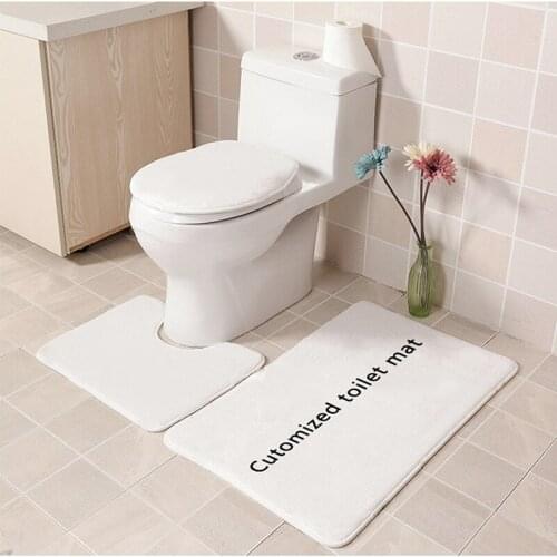 3Pcs/set Bathroom Toliet Mat Set Anti Slip Kitchen Bath Coral Fleece Floor Carpet Washable Bathroom Rug