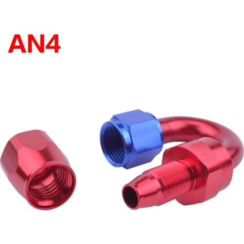 4 AN AN-4 Aluminum Oil Cooler 180 Degree Swivel Oil / Fuel Fitting Adapter High Quality AN 4 Reusable Hose End Fitting Adaptor