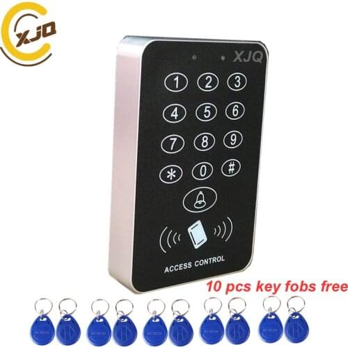 XJQ Standalone Access Controller with 10pcs EM keytags RFID Access Control Keypad digital panel Card Reader For Door Lock System