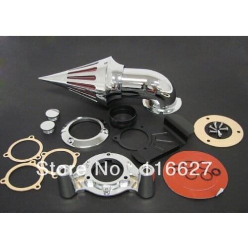 Freeshipping CHROME SPIKE AIR CLEANER FILTER KIT FOR 2008+ HARLEY TOURING 2009 2010 2011 2012