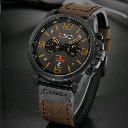 Luxury Brand CURREN Fashion Quartz Men Watch Military Waterproof Leather Strap Sport Mens Watches Casual Male Clock часы женские