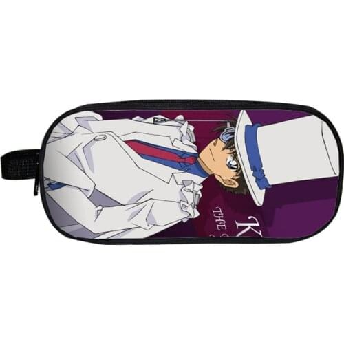 Detective Conan Boy Girl Cartoon Pencil Case Bag School Pouches Children Student Pen Bag Kids Purse Wallet Gifts