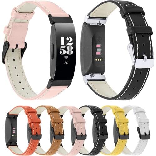 Colorful Genuine Leather Band for Fitbit Inspire HR Wristband Bracelet Strap for Fitbit Inspire Fitness Tracker Accessories Belt