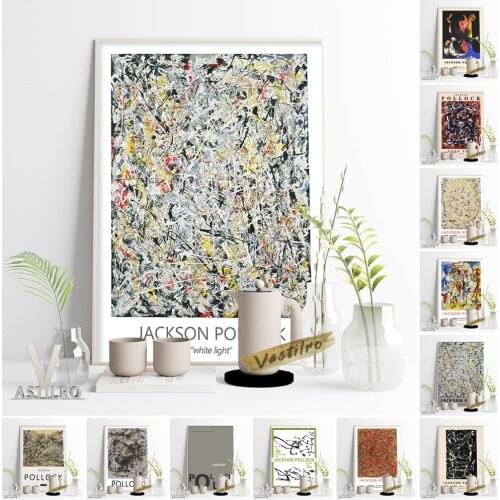 Jackson Pollock Drops Painting Exhibition Museum Canvas Poster Modern Abstract Office Wall Art Decor Print Fine Art Gift Idea