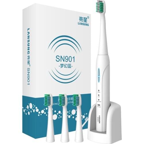 Adults Electric Soft Toothbrush Oral Care Toothbrush + 3 Brush Head