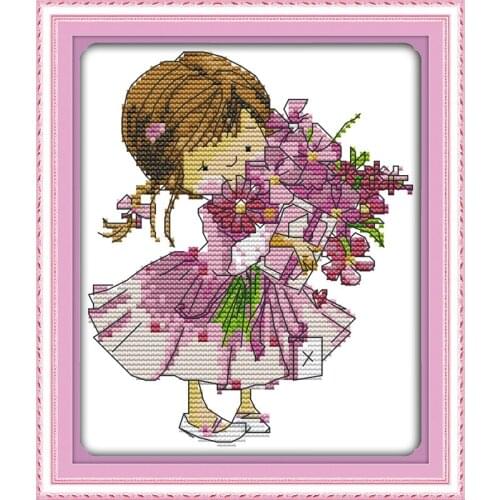 Everlasting Love Present A Bouquet Ecological Cotton Chinese Cross Stitch Kits 14CT 11CT Stamped Printed DIY Wedding Decoration