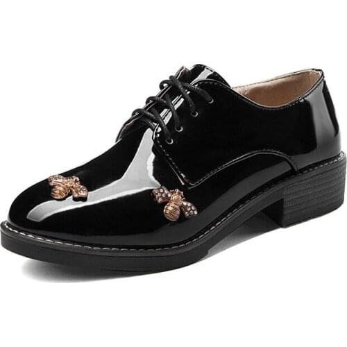 Joker institute of 19 years spring wind low heel side with single shoes lace-up joker 40-43