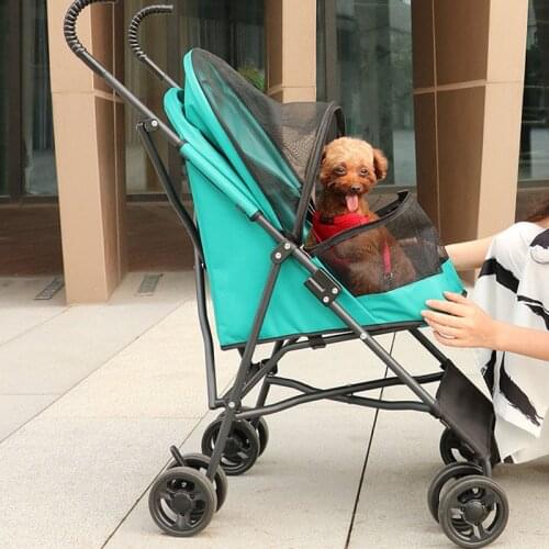 Pet stroller dog cat stroller Teddy out stroller free installation and quick collection