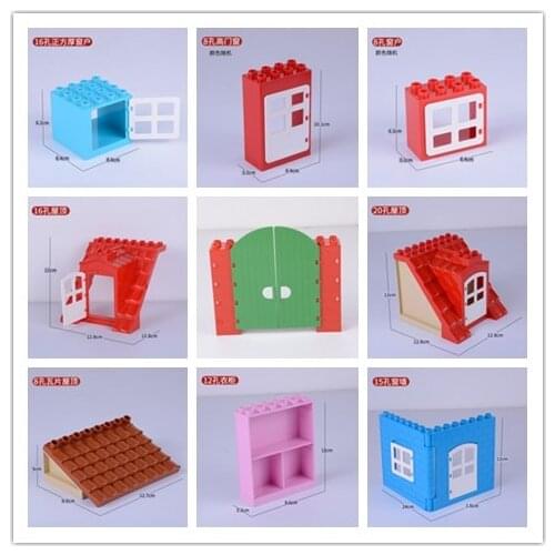 Big blocks City Accessories Doors Windows roofs Building Block Set DIY Bricks Toys Compatible All Brands for Children