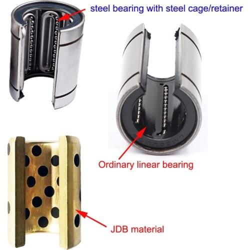 LM12UUOP LM16UUOP LM20UUOP 12Mm Linear Bearings Open Type CNC Bushing for 3D Printer Parts Shafts JDB/Steel Cage/Retainer