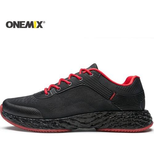 Onemix Men Running Shoes for Women Black Mesh Air Cushion Breathable Designer Jogging Sneakers Outdoor Sport Walking Trainers