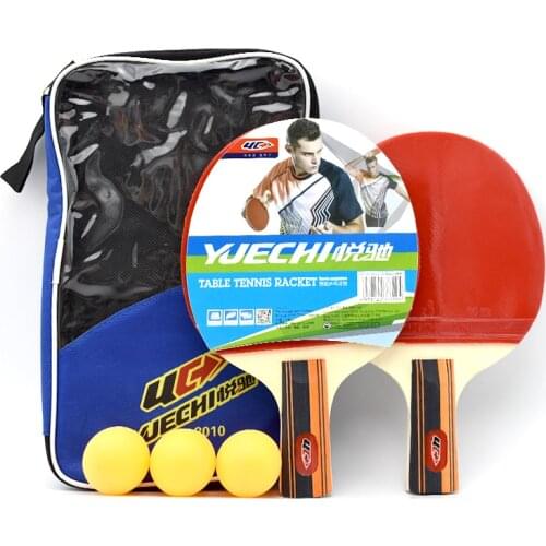 Table Tennis Racket Set Short/Long Handle 1 Pair Professional Table Tennis Ping Pong Racket Paddle Bat+3pcs Balls Bag Set