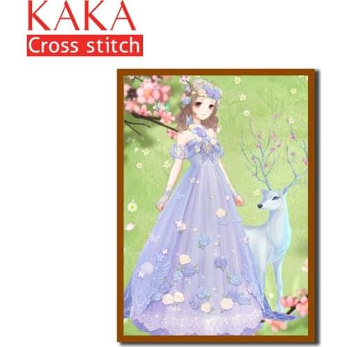 Cross stitch kits,Embroidery needlework sets,DMC 11CT canvas with printed pattern for Home Decor Painting,portrait Full CKP0006