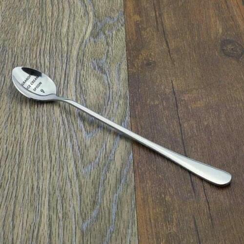 New Durable Stainless Steel Grandpas Ice Cream Spoon Coffee Tea Desserts Mini Scoop