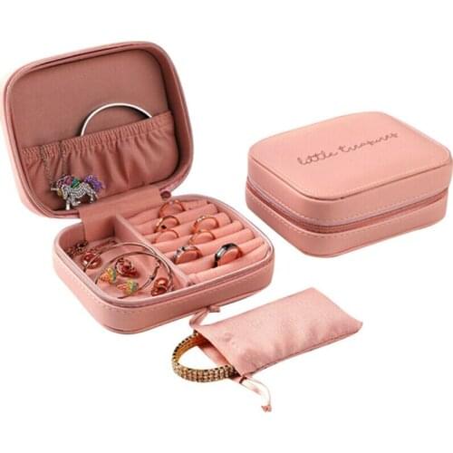 Jewelry Organizer Display Travel Jewelry Case Boxes Portable Jewelry Box Zipper Leather Storage Joyeros Organizador De Joyas