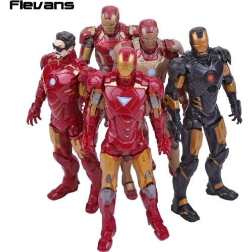 Original Good Quality Iron Man MK42 MK43 Tony Stark PVC Action Figure Collectible Model Toy 16cm 5 Styles