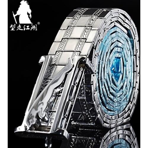 Panther Buckle Mens Stainless steel Belt Punk style self-defense metal waistband Z G Cheetah Buckle Special Personalized Belt