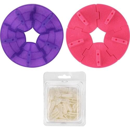 Plastic Nail Art Display Practice Stand Holder Detachable Lotus Base with 100Pcs Fake Tips Set Salon False Nail Rack Manicure To