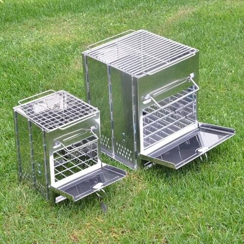 Portable Folding Grill with Outdoor Stainless Steel Wood Stove