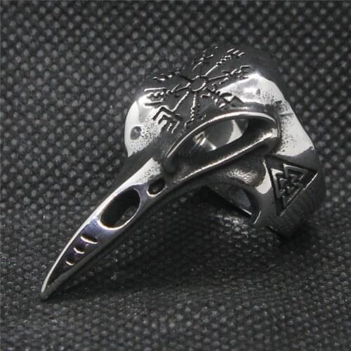 Drop Ship 7-14 Bird Skull Ring 316L Stainless Steel Mens Punk Cool Pattern Skull Ring