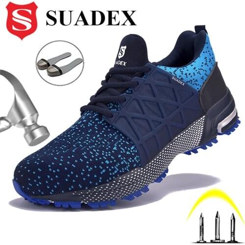 SUADEX Work Shoes Breathable Upper Steel Toe Boots Anti-smashing Safety Work Shoes For Men Women Work Sneaker EUR Size 37-48