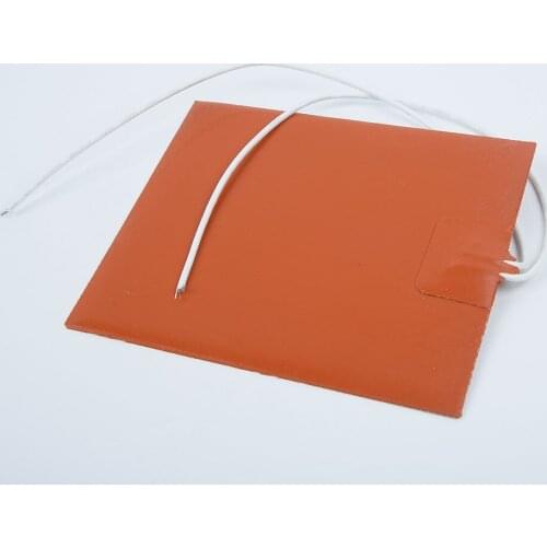 12V 12W Silicone Heater Pad For Printer Heated Bed Heating Mat 100*120mm Orange Heater Pad Mat Flexible Waterproof