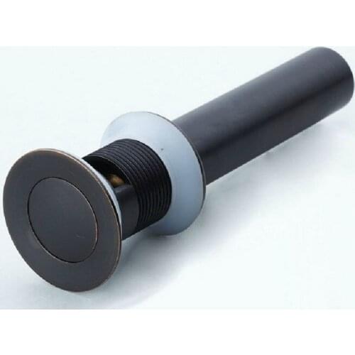 Modern Oil Rubbed Bronze Round Cap Pop UP Bathroom Sink Drain With Overflow asd018