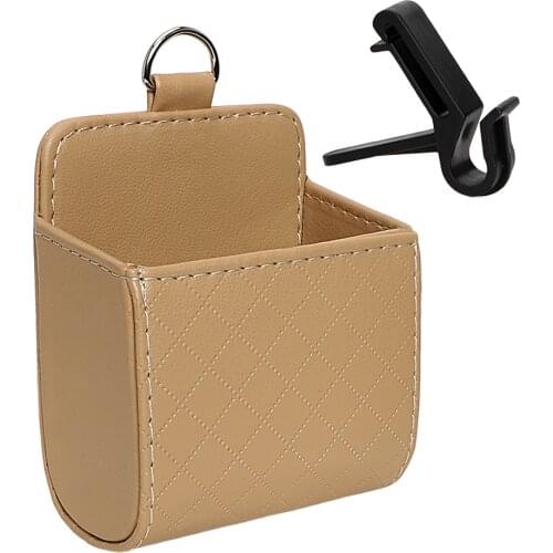LEEPEE Storage Bag Car Organizer PU Leather Outlet Vent Tidy Storage Universal Pocket Container Portable Car-styling