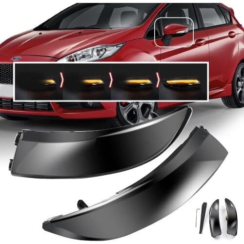 Flowing Turn Signal Light LED Side Wing Rearview Mirror Lamp 2PCS Flowing Dynamic Indicator Blinker Light for Ford Fiesta 08-17