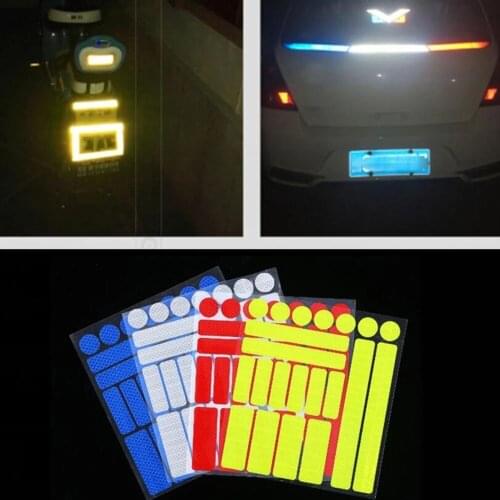 Bike Reflective Stickers Fluorescent Car Motorcycle Bicycle Reflector Cycling Wheel Rim Night Safty Warning Sticker Film Decal