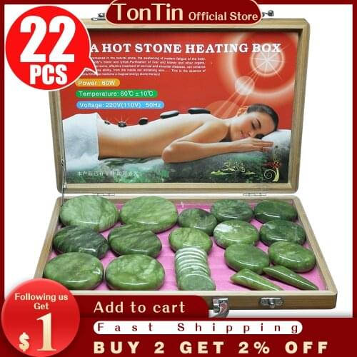 Tontin jade glaze hot stone therapy back massage for joints pain healthcare health heating box basalt stone massager