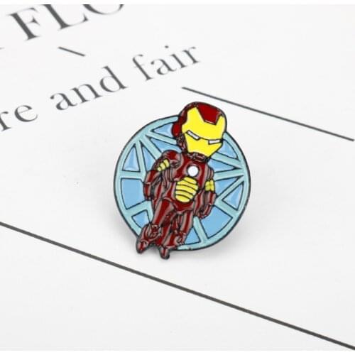 Creative Cartoon Badge Avengers Marvel Ironman Pins for Backpacks Cute Badge Gifts for Kids Kawaii Pins Badges for Clothes Metal