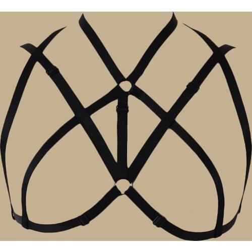 Crop Top Cage Bra Women Sexy Lingerie Pastel Goth Bondage Body Harness Adjustable Body Cage Harness Belt Punk Goth Clothes