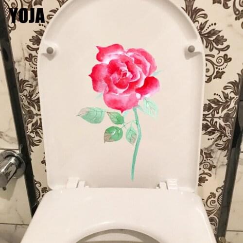 YOJA 14X21.8CM Beautiful Ink Branch Bathroom Decoration Toilet Seat Stickers Home Wall Decal T1-1636