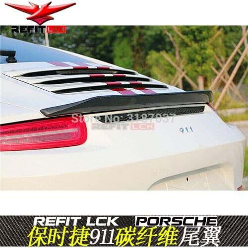 For Porsche Carrera 911 991 2012 2013 2014 2015 Car Decoration Tail Wing VRT Style Black Carbon Fiber Rear Wing Spoiler