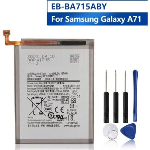 Samsung Original EB-BA715ABY Phone Battery For Samsung Galaxy A71 SM-A7160 Genuine Replacement Phone Battery EB-BA715ABY 4500mAh