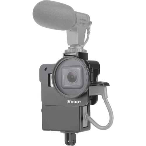 Yiwa Protective Vlogging Cage Case for GoPro Hero 7 6 5 Black Mount for Microphone Vlog Cage Housing Frame Case Cold Shoe r35