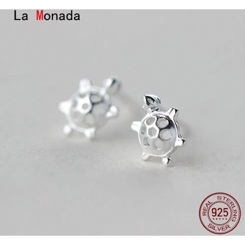 La Monada Stud Earrings For Women Silver 925 Minimalist Tortoise Fine Women Earrings Jewelry Stud Earrings 925 Sterling Silver