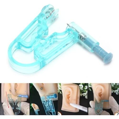 1pcs Healthy Safety Sterile Disposable Body Ear Nose Piercing Gun Ear Piercer Tool Kit +Stainless Steel Metal Stud Earring