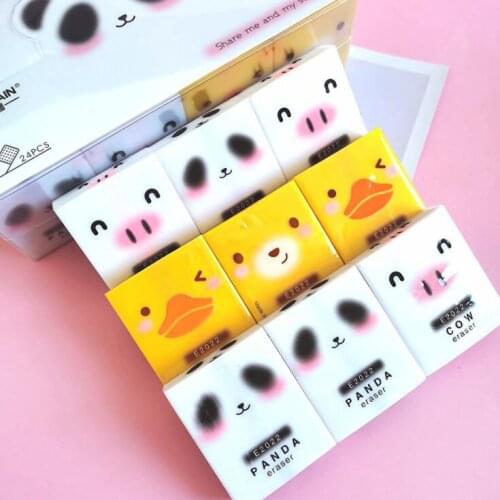 1PC Kawaii Creative Animals Eraser Cartoon Panda Duck Eraser Office Writing Record Correction Supplies(ss-708)