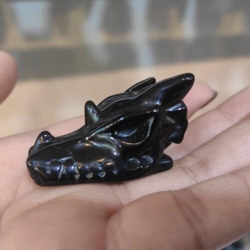 1pcs Natural bsidian Dragon home decor energy stones Chakra Healing Gemstone Decor Quartz