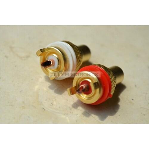 2x RCA Terminal Copper Alluvial Gold Chassis Preamplifier DAC Audio Signal
